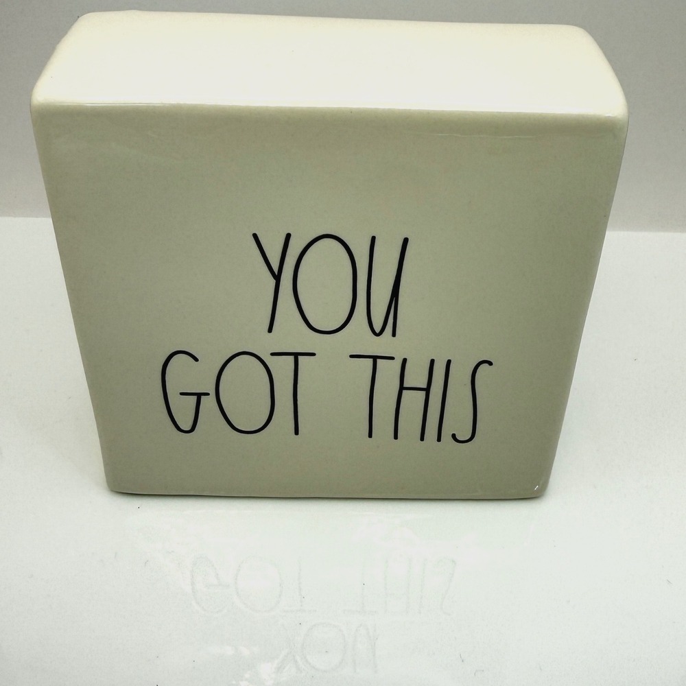 Rae Dunn LL "YOU GOT THIS" Ceramic Desk Block - by‎ Magenta - Rare Large Letters